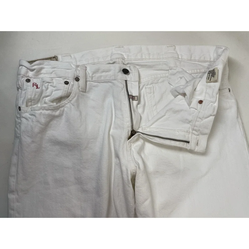 Polo Ralph‎ Lauren  Hampton Straight Selvedge Denim Jeans Mens 38x32 White